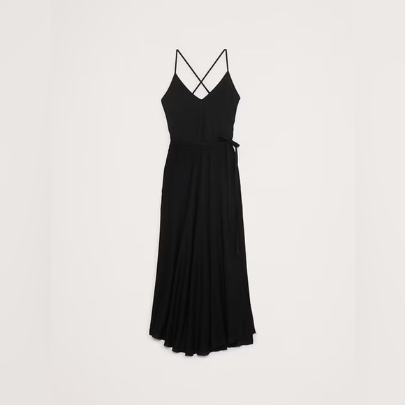 NWT! BANANA REPUBLIC BLACK CROSS-BACK JERSEY MAXI DRESS - SIZE LARGE - Picture 4 of 4